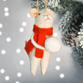 Traditional Mouse with Snowball Hanging Decoration
