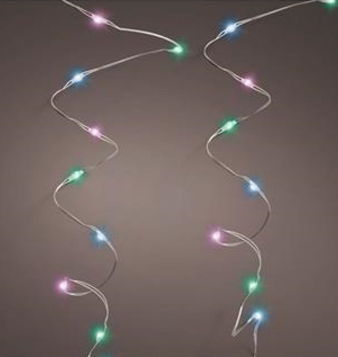 100 Micro Lights Pastel Silver Wire