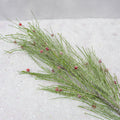 Frosted Fine Fir & Red Berry Spray  87cm