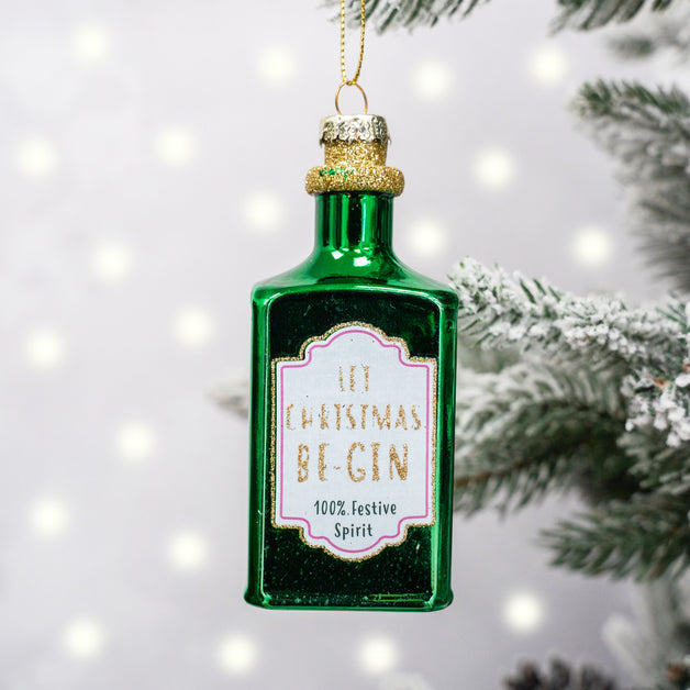 Let Christmas Be-Gin Shaped Bauble