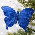 Blue Feather Butterfly Clip