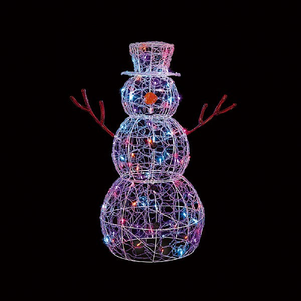 Premier Acrylic Snowman 90cm with Rainbow Lights